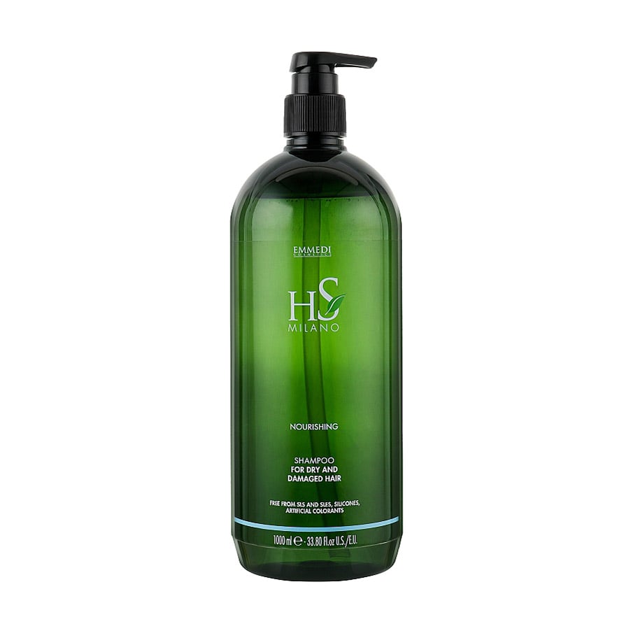 Безсульфатний живильний шампунь HS Milano Nourishing Shampoo For Dry And Damaged Hair для сухого та пошкодженого волосся, 1 л